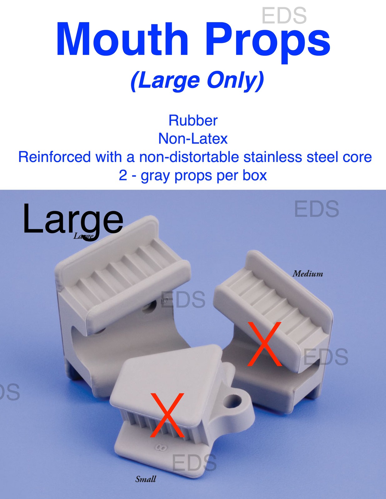 Mouth Prop Bite Blocks Rubber (Large Adult Only) Qty 2 Dental Tattoo Piercing
