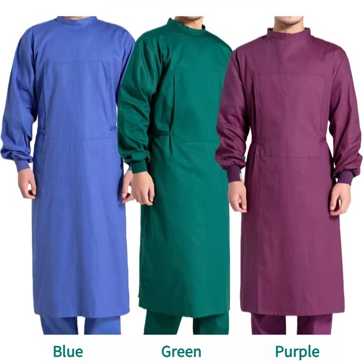 Medical Pure Cotton Surgical Gown Dentist Sterile Operating Room Overalls