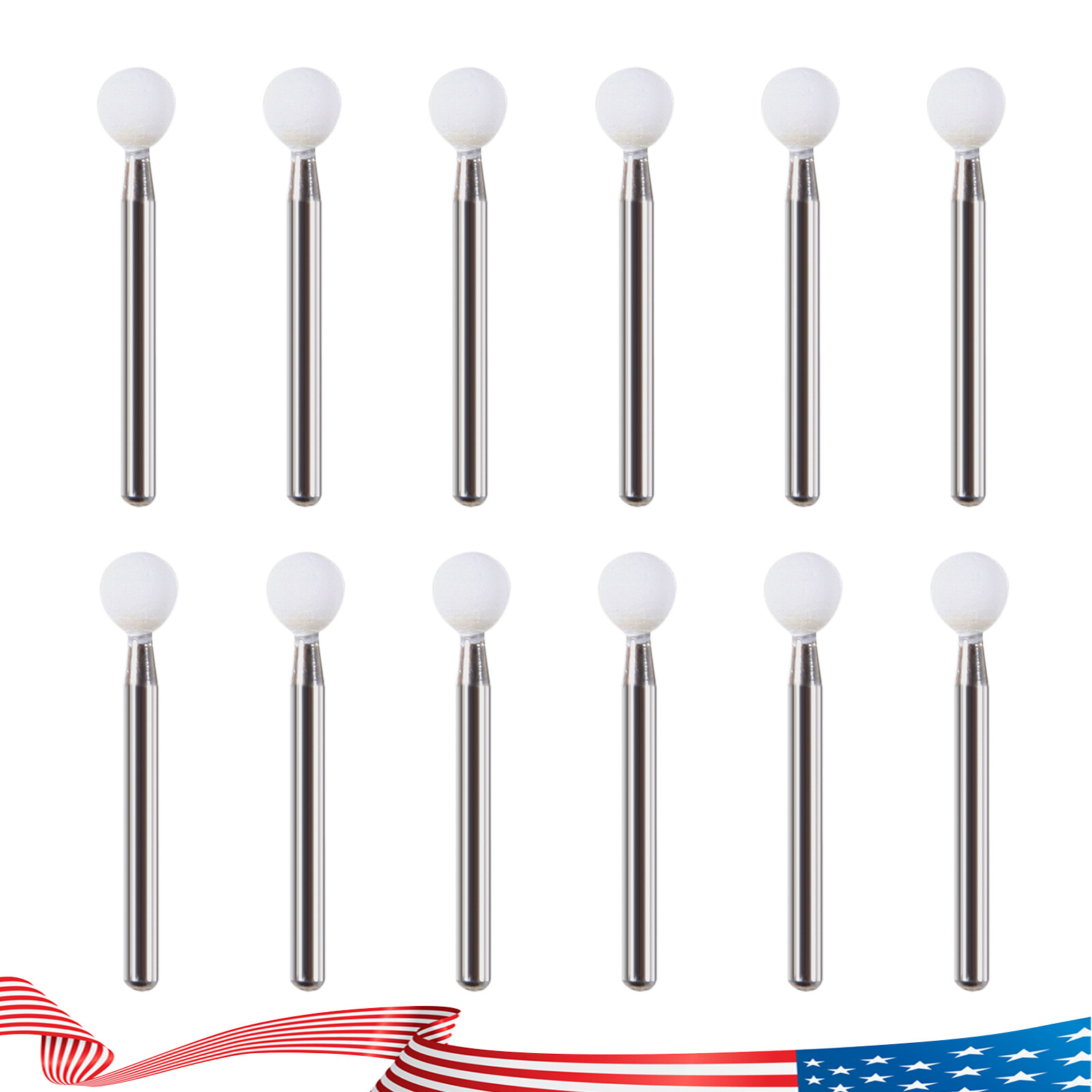 Dental FG White Stone Polishing Burs Porcelain Resin Handpiece Round Shape RD1