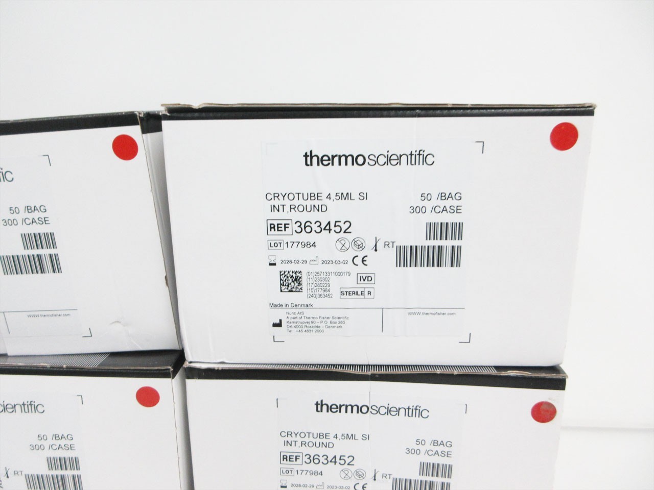 BOX 300 THERMO SCIENTIFIC 363452 NUNC CRYOTUBE VIALS 4.5 mL
