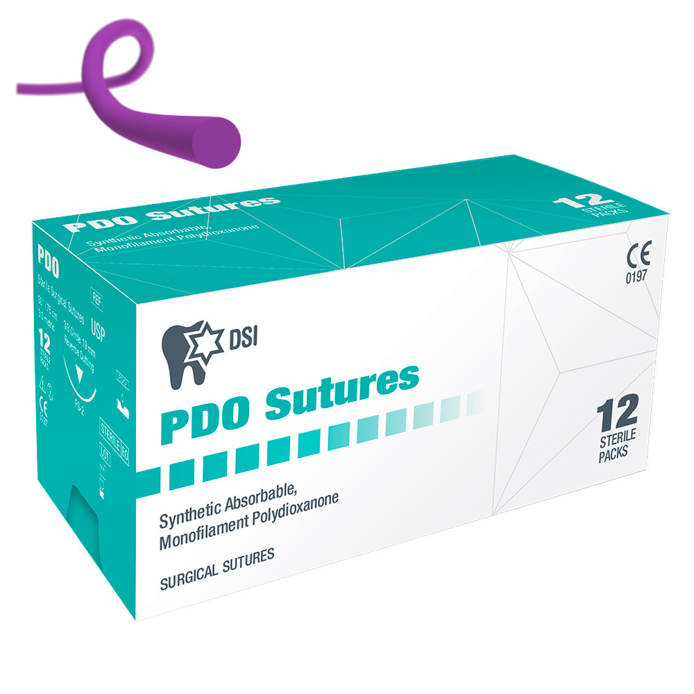 PDO Surgical Suture Polydioxanone Emergency First Aid Home Wound Treating 12 pcs