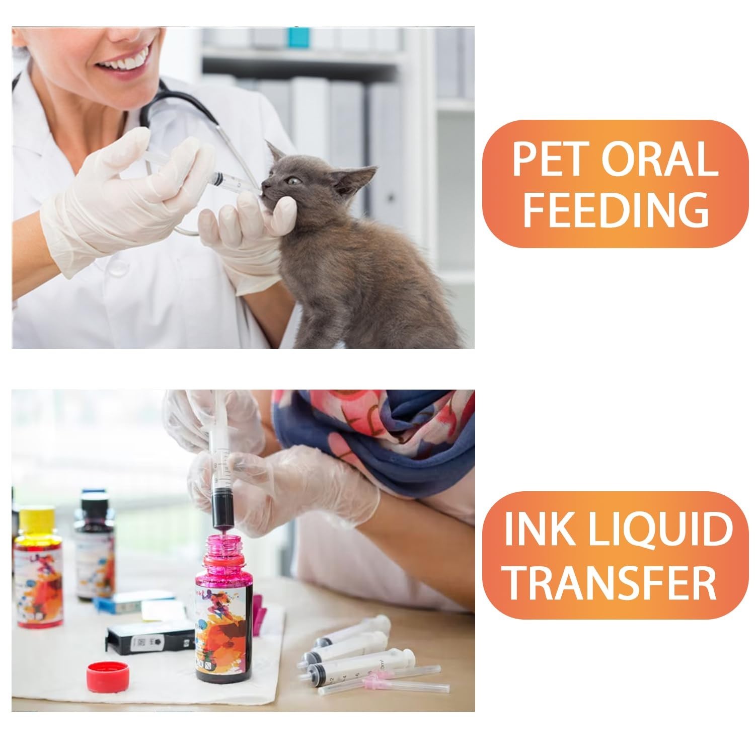 10mL Syringe for Liquid, Food, Oral, Scientific Labs, Measurement, Dispensing,