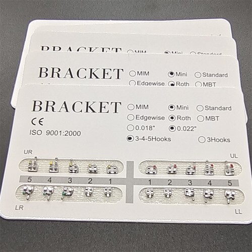 10 Sets Dental Orthodontic Brackets Braces Mini Roth 022 Slot 345 with hooks
