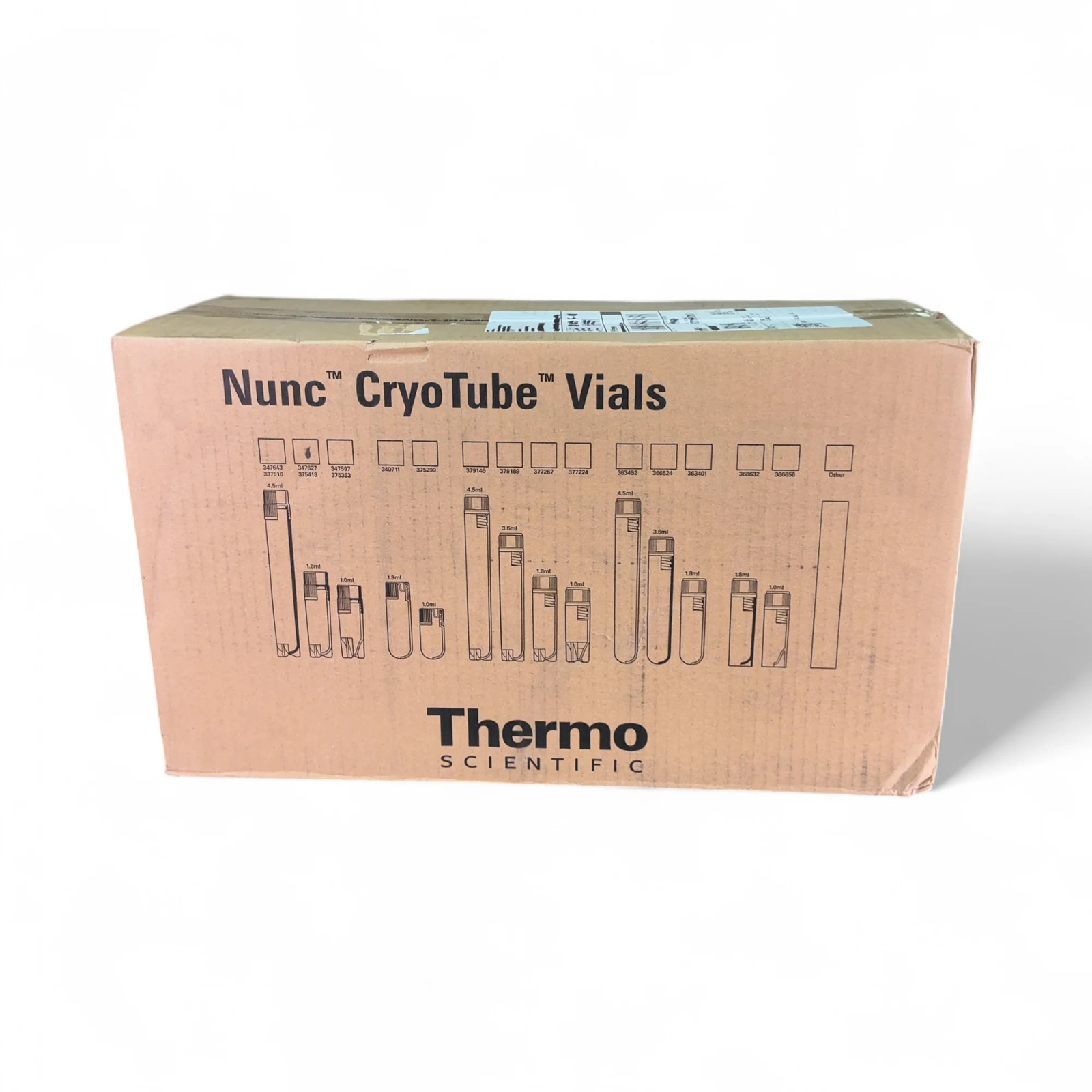 Thermo Scientific 1800x Nunc CryoTube Round StrFt 1.8mL Vials 375418, Exp 2027-1