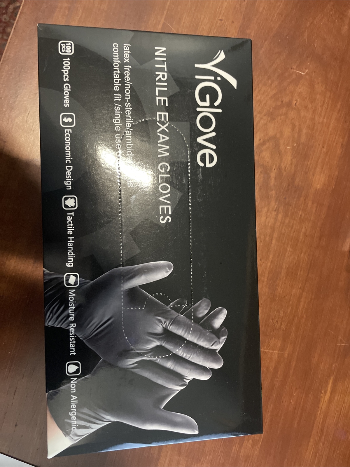100 ViGlove Black Nitrile Exam Gloves Size:Large