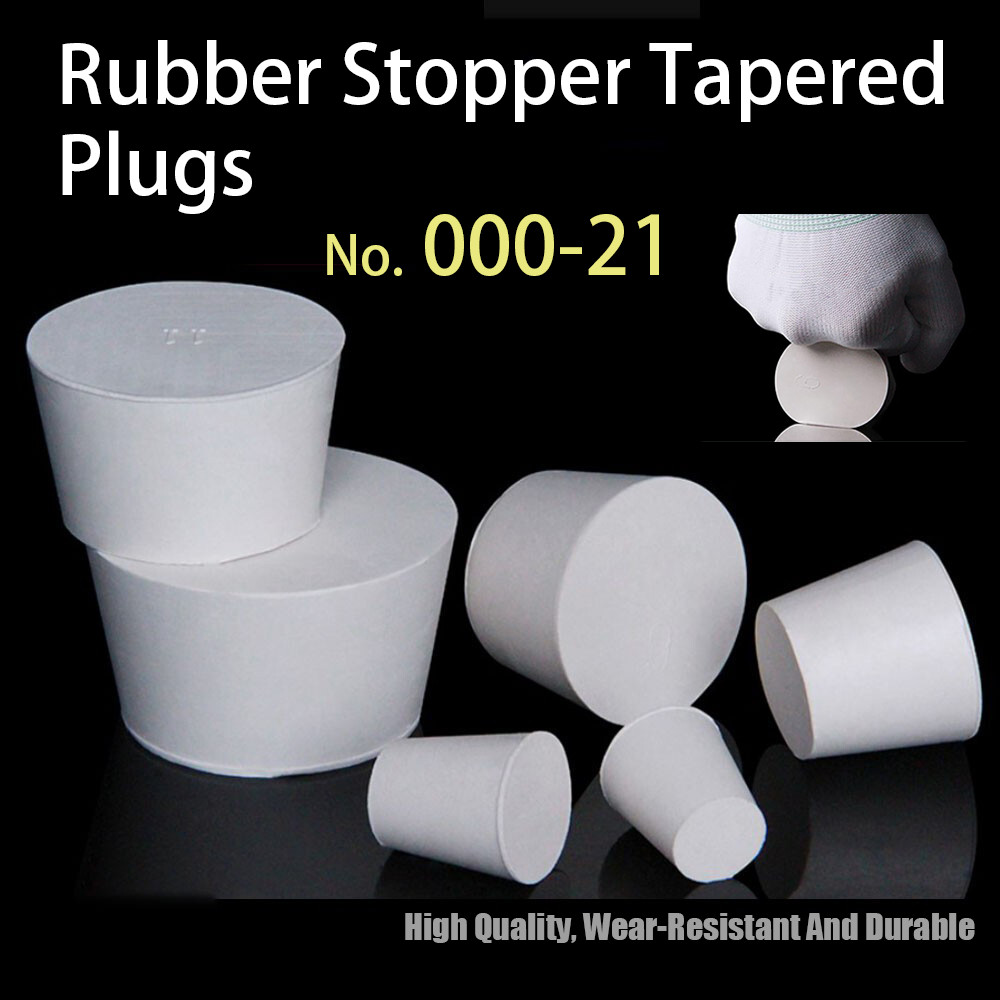 Solid Tapered Rubber Stopper Plugs Multiple Sizes for Lab Glass Container