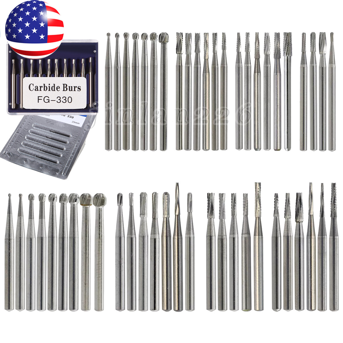 (Surgical) Dental Tungsten Carbide Bur Friction Grip FG for High Speed Handpiece