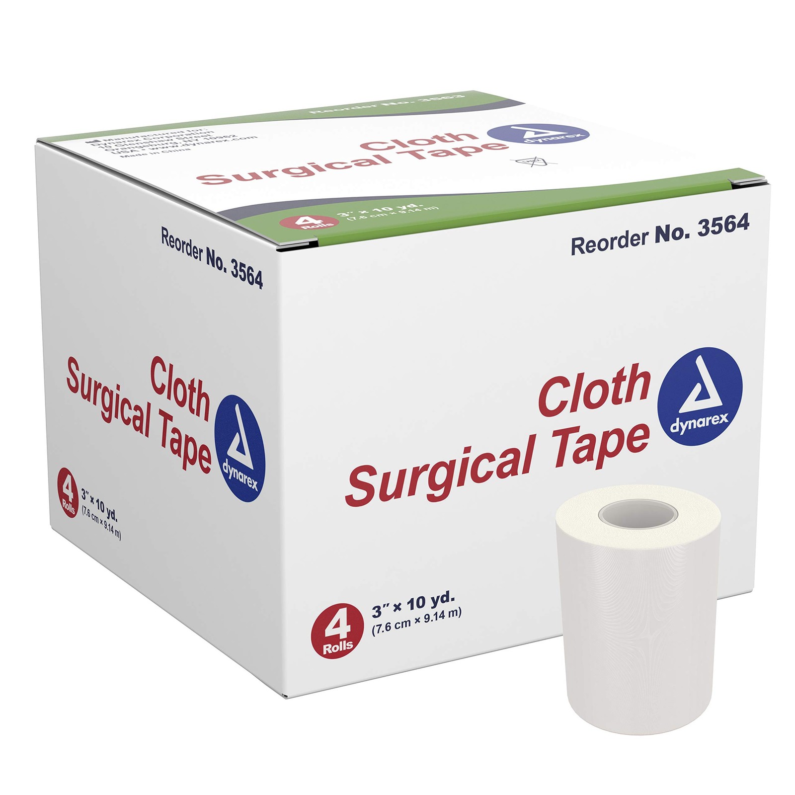 Dynarex Cloth Surgical Tape 3″ x 10 3 Inches Width x 10 Yards Length, White