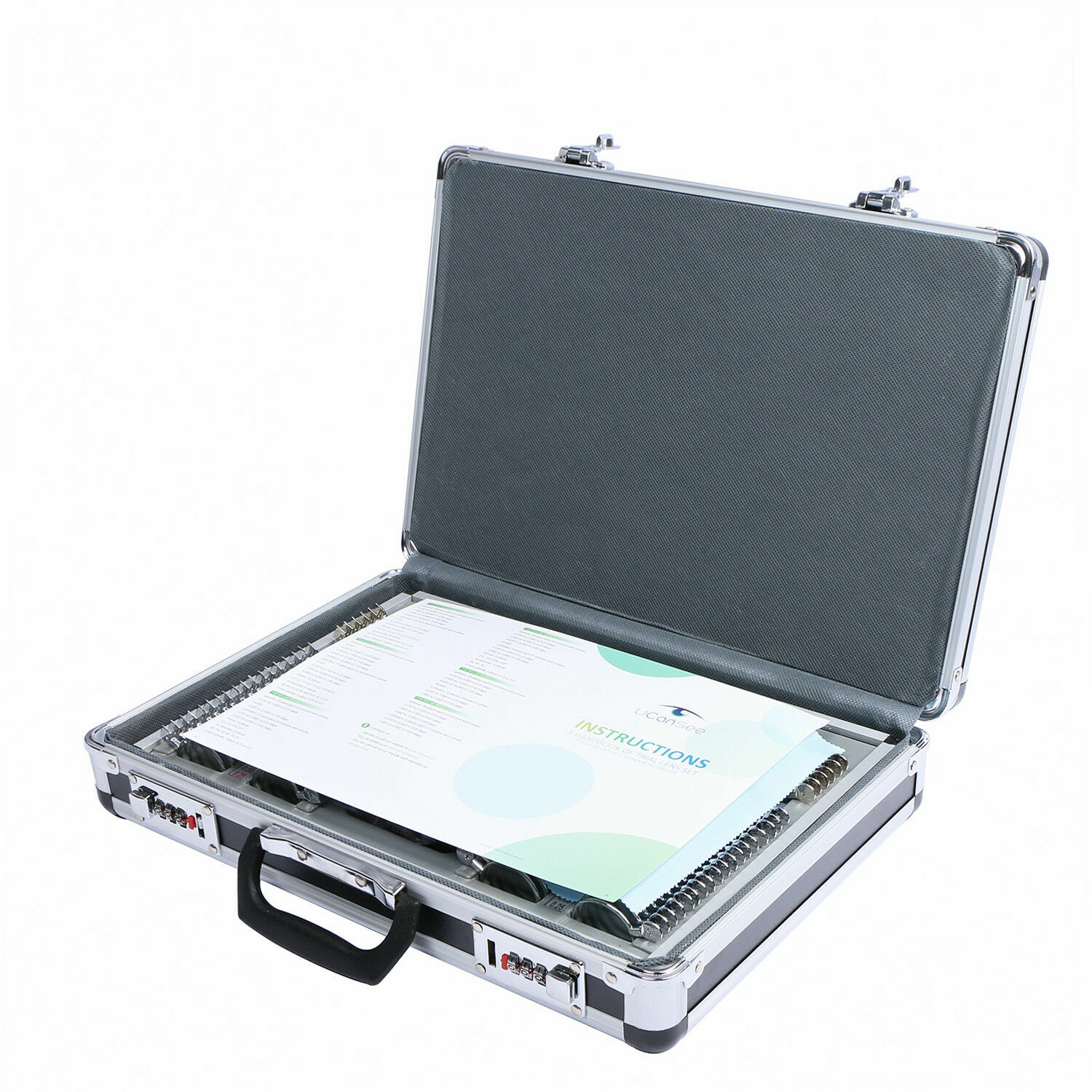 UCanSee 104pcs Optical Trial Lens Set Metal Rim Plastic Frame Aluminum Case