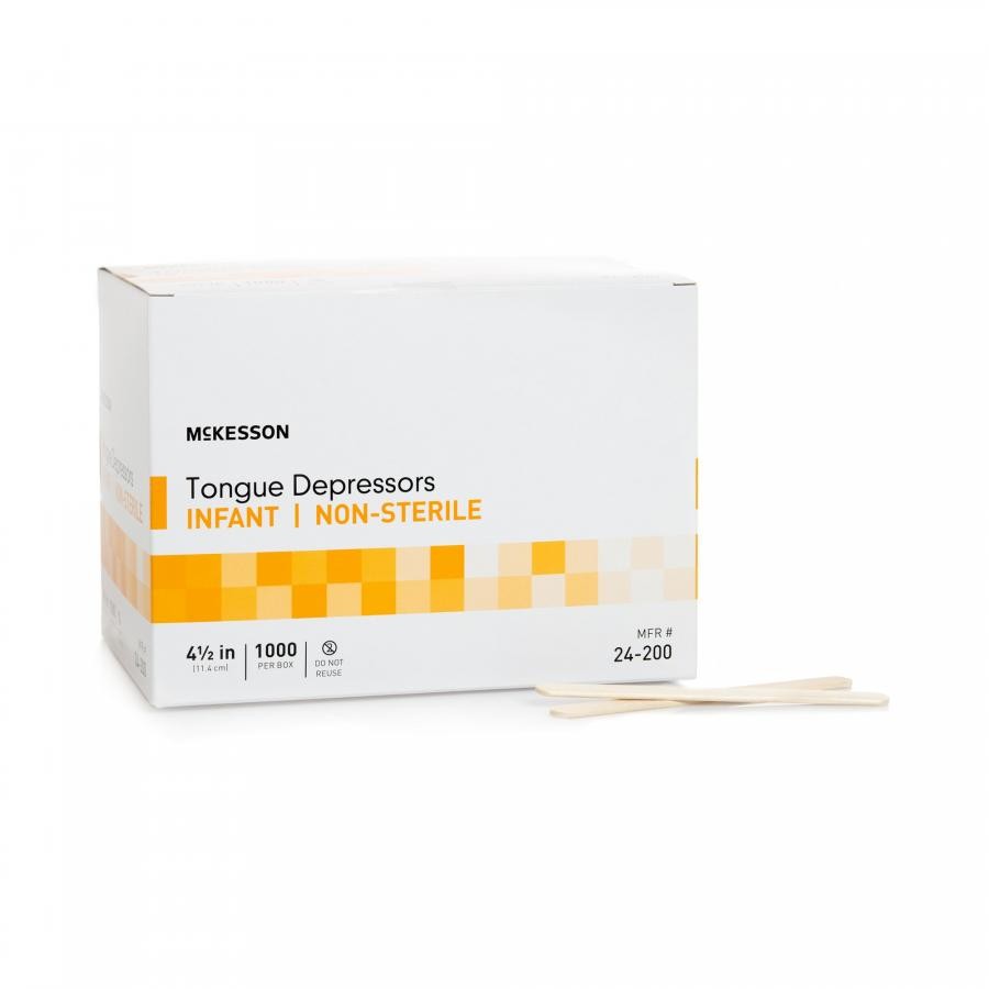McKesson Infant Tongue Depressors 4-1/2 In Length Wood Non-Sterile Infant 10000