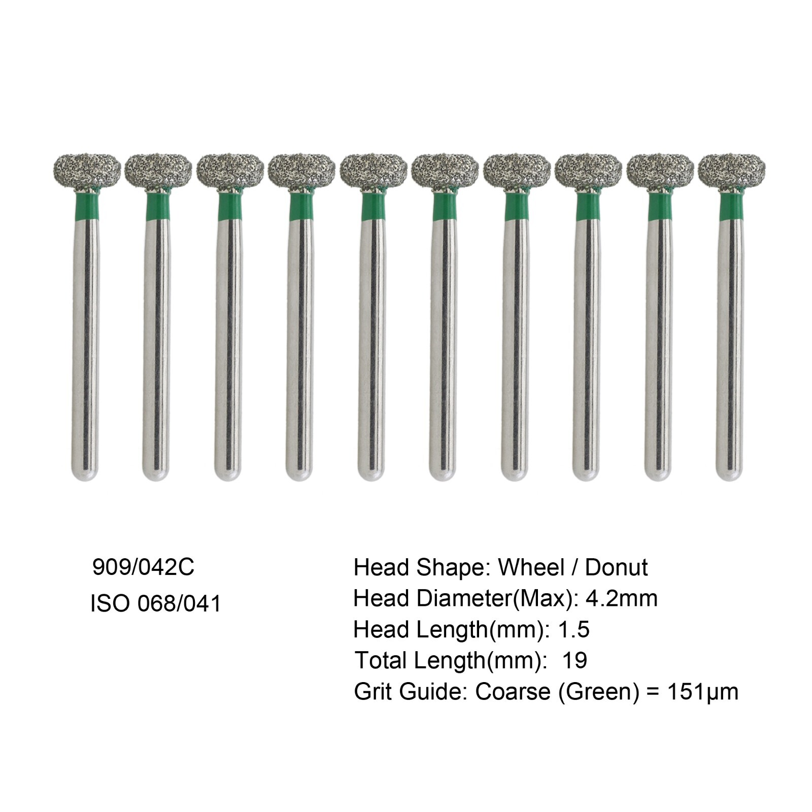Dental Diamond Burs FG Round End Taper Pear Football Fine Coarse Grit 850 856