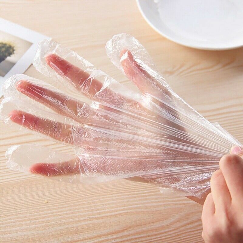 500/5Bags Disposable Clear Gloves Powder Free Food Cleaning Size Medium