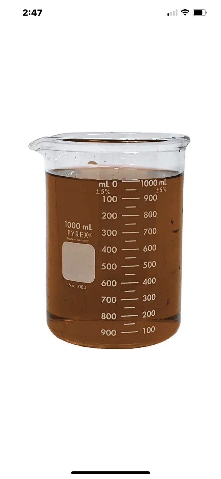 Pyrex Heavy Duty 1000ml Beaker, Griffin, Low Form, Graduated 6 Count