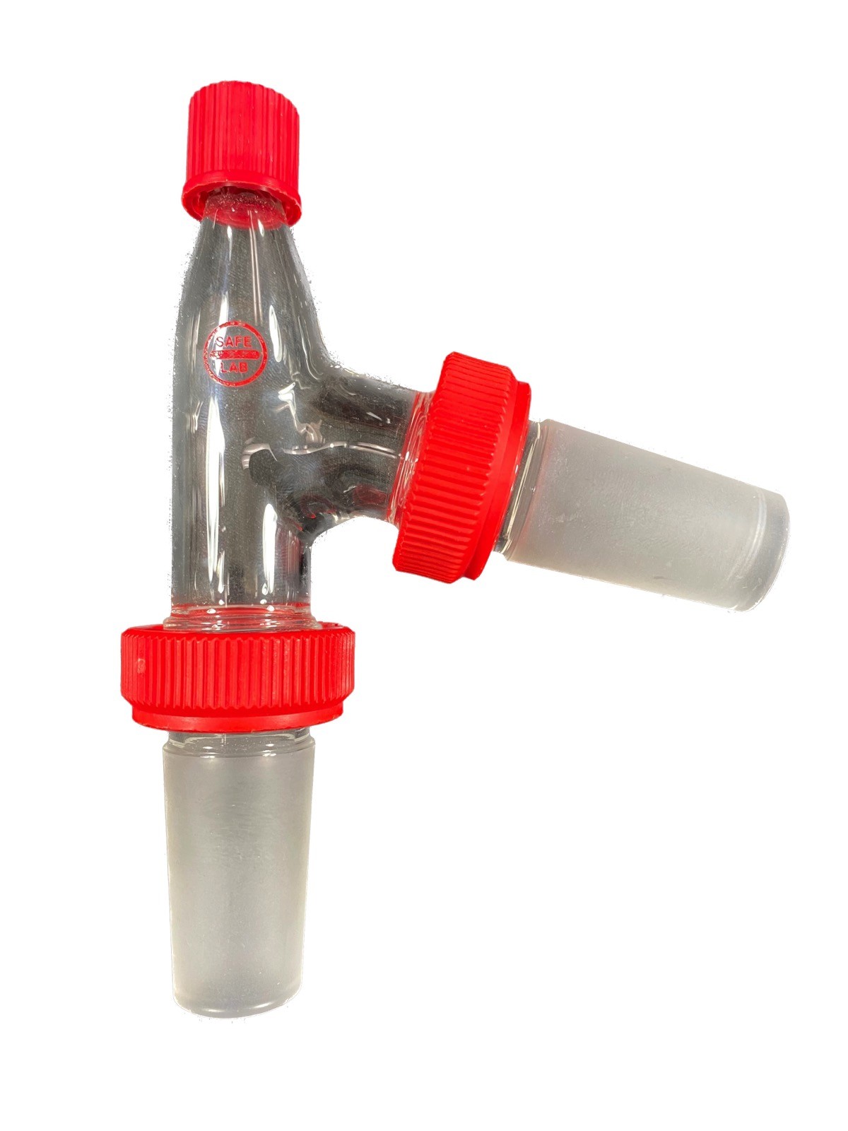 SAFE-LAB Glass GL-14 24/40 Joint 105° Three-Way Connecting Distillation Adapter