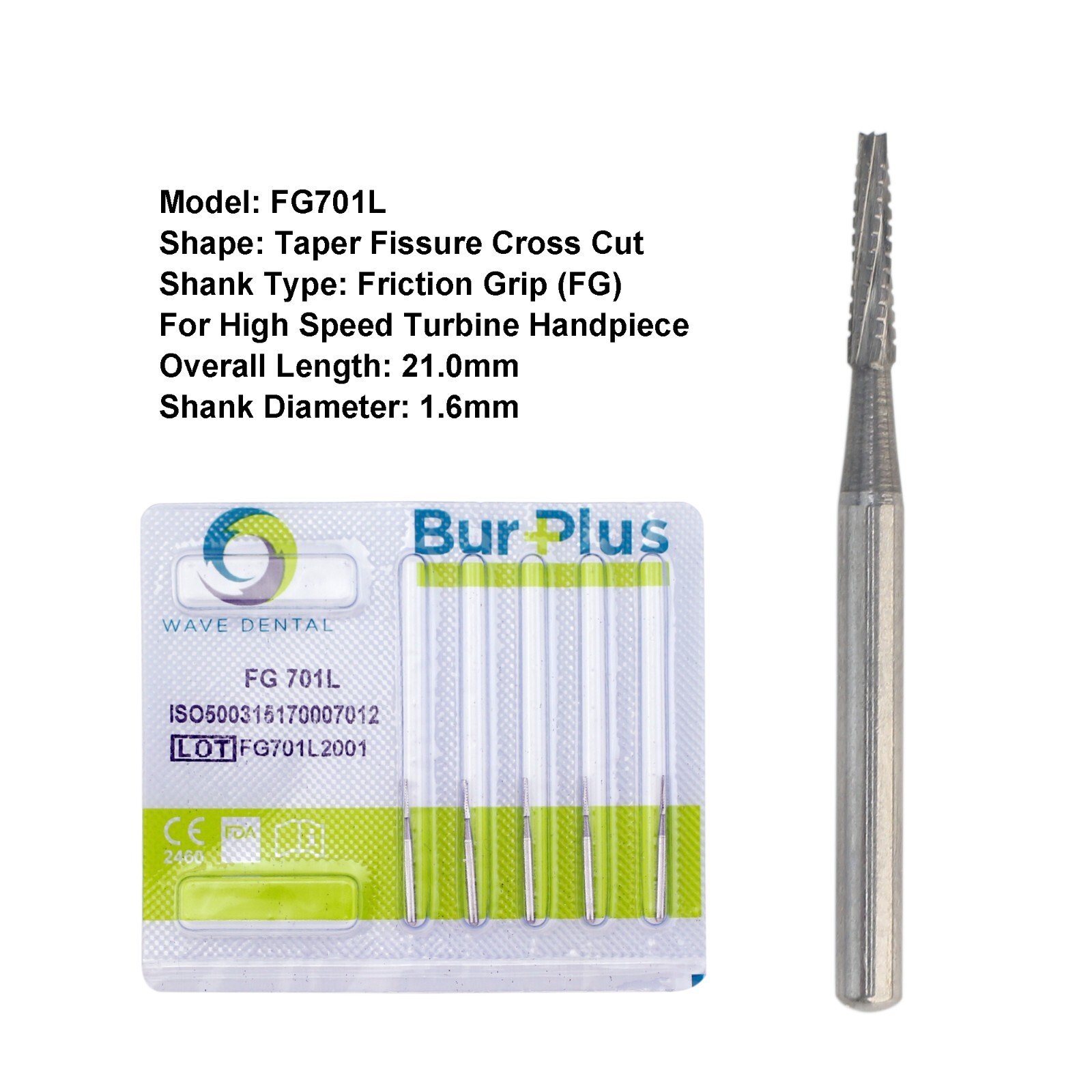 Wave Dental High Speed Handpiece Burs Carbide FG 169L 699 699L 701 701L 702 702L