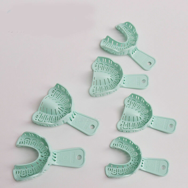Dental Orthodontic Implant Plastic Disposable Trays Impression Green Upper+Lower