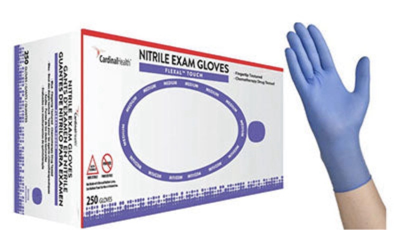 Cardinal Health nitrile exam gloves size Small 2500 per case