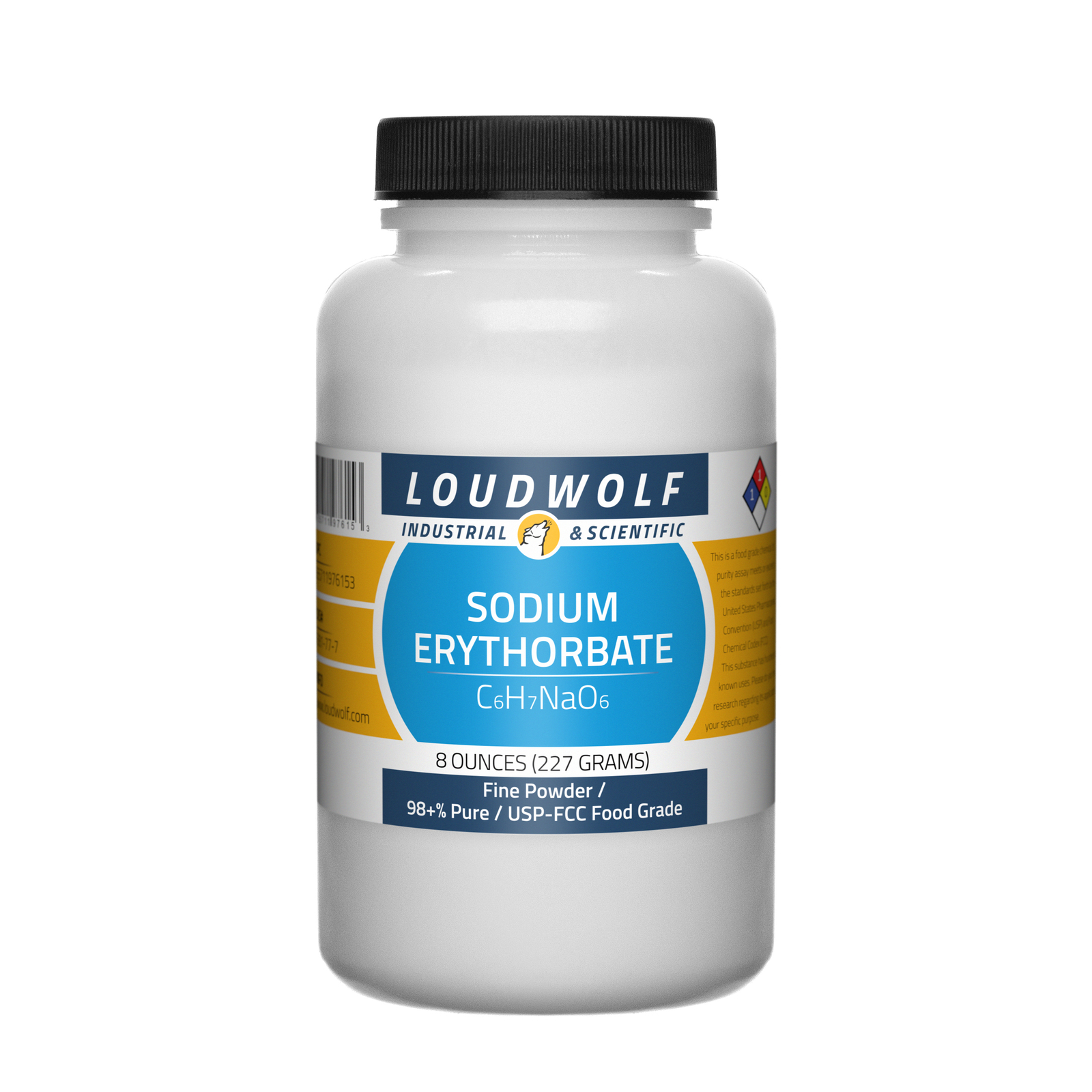 Sodium Erythorbate, 8oz, USP-FCC Food Grade, Sturdy Bottle, SHIPS SAME DAY