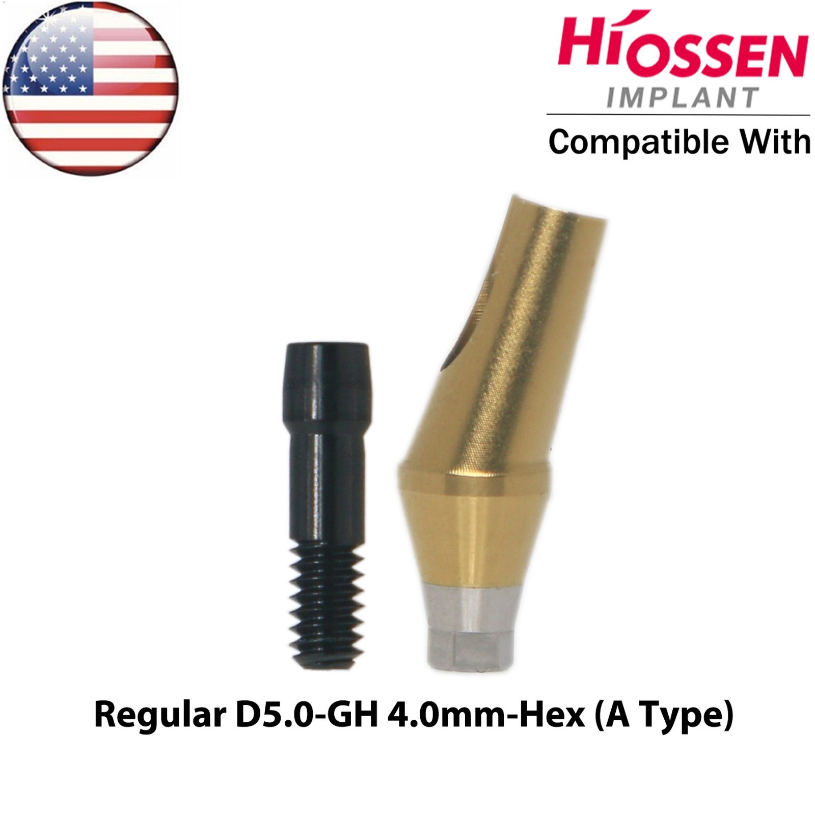 US 17° Mini/Regular Angled Dental Anatomic Abutment Ø4.5/5.0mm Fit Hiossen Oss