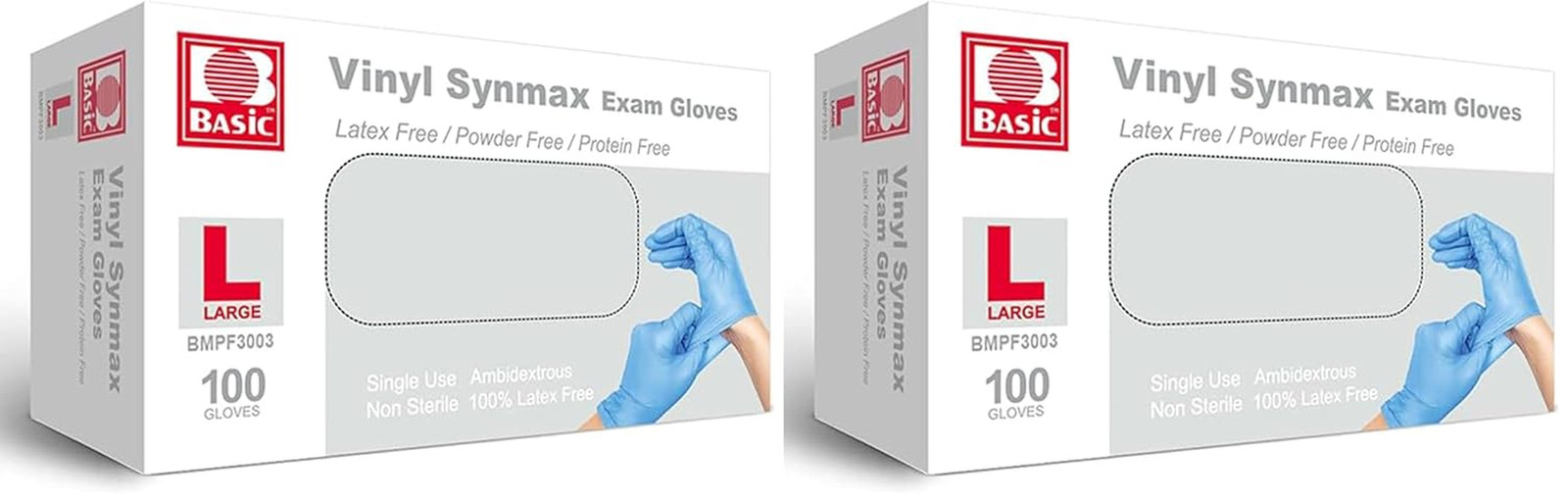 Basic Vinyl Exam Gloves, Latex-Free, Powder-Free, Disposable, Small, Case of 1,0