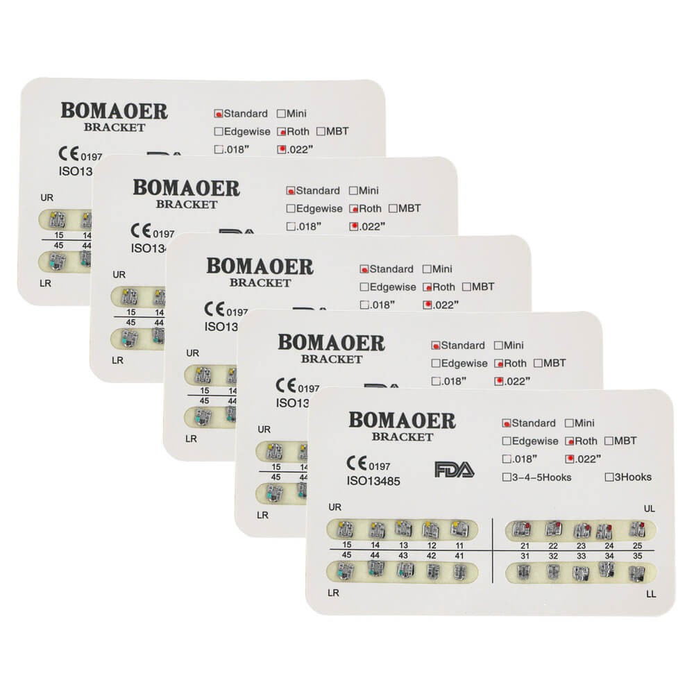1-100×Dental Orthodontic Bracket Braces Standard Roth 022 No hook 20pcs/Pack