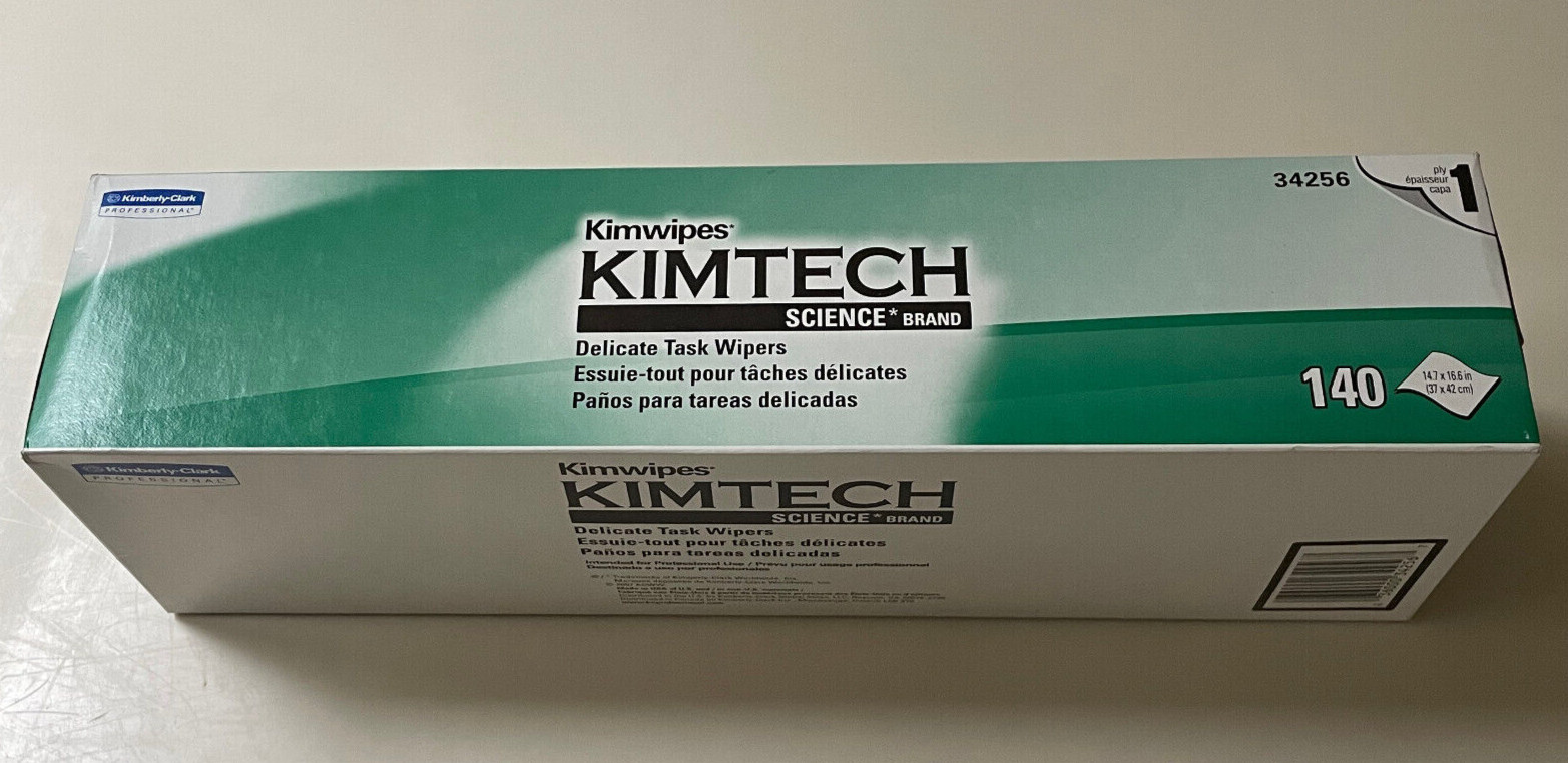 Kimtech 34256 White 1-Ply Kimwipes Delicate Task Wipers – 140/BX