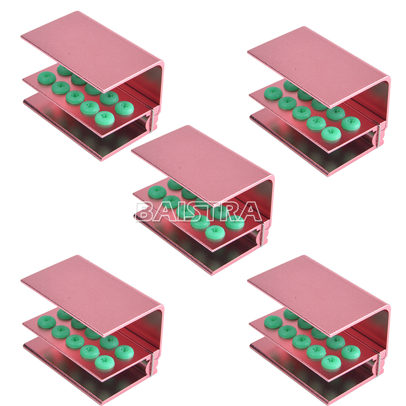 5X Dental Burs Block Holder with 10 Holes for FG RA Burs Disinfection Autoclave