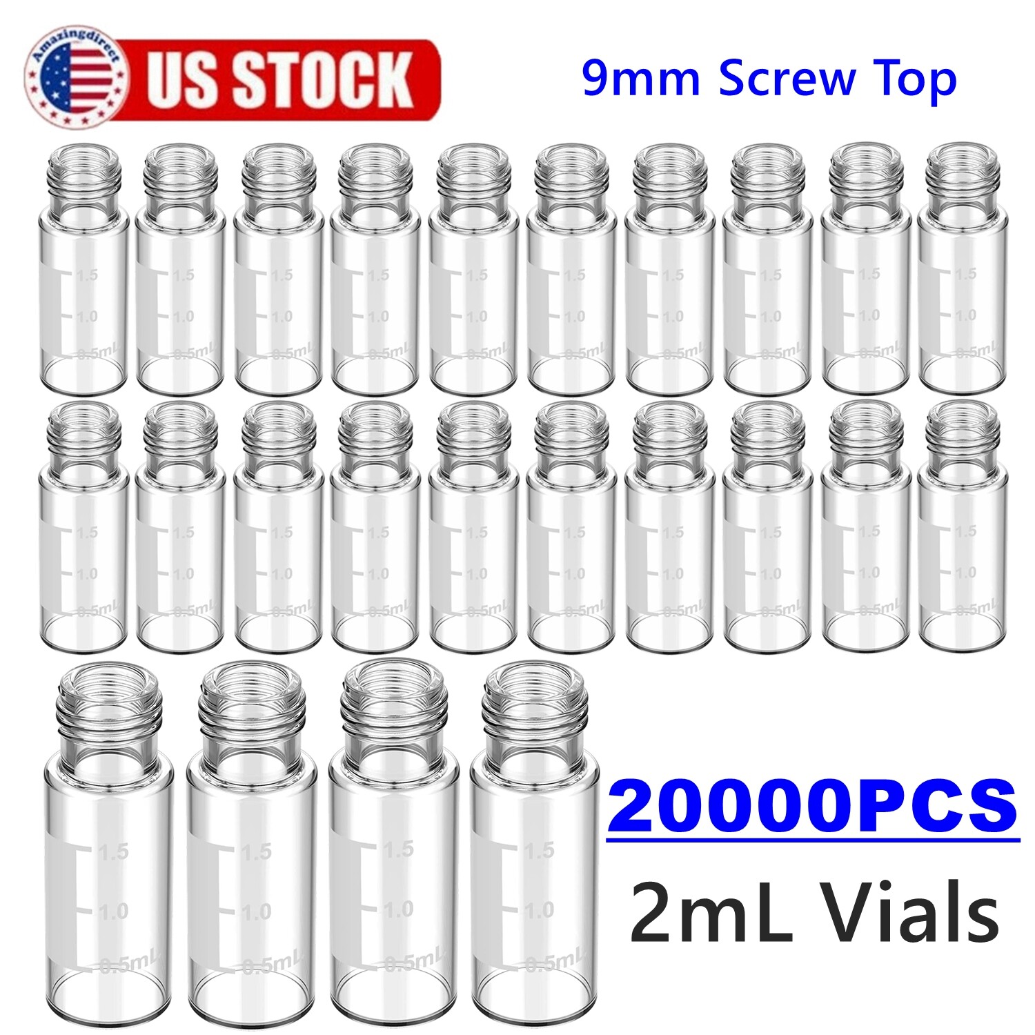 2ml Autosampler Vials 9-425 Transparent Glass Bottle for HPLC Testing LAB