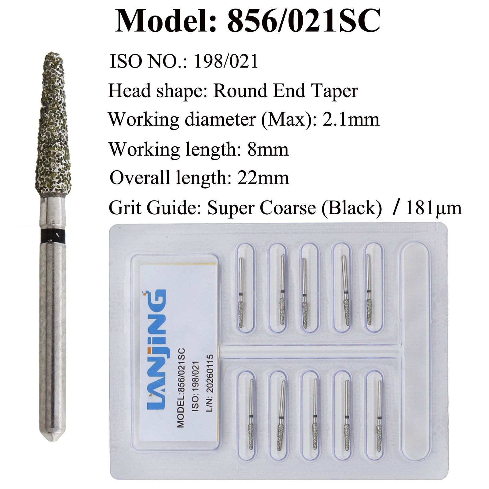 Super Coarse Diamond Bur Dental Burs FG Round End Taper Cylinder Egg Barrel Burr