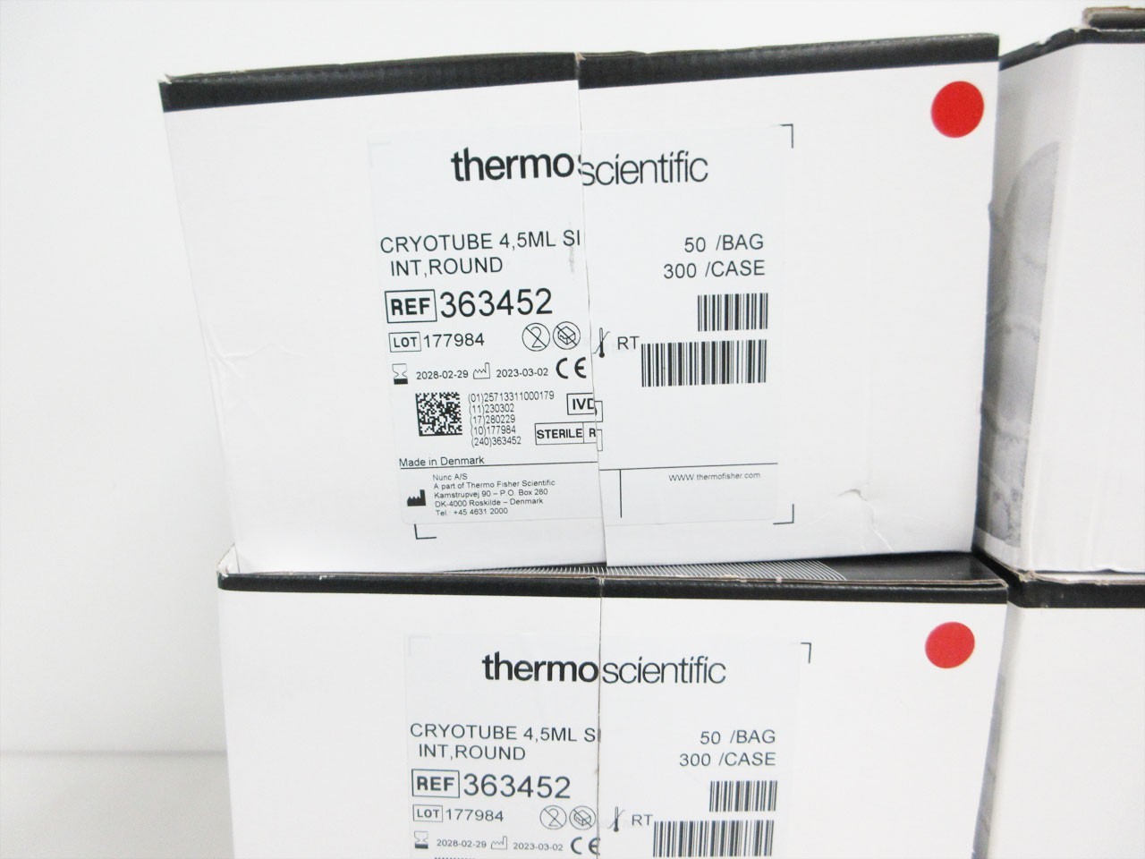 BOX 300 THERMO SCIENTIFIC 363452 NUNC CRYOTUBE VIALS 4.5 mL
