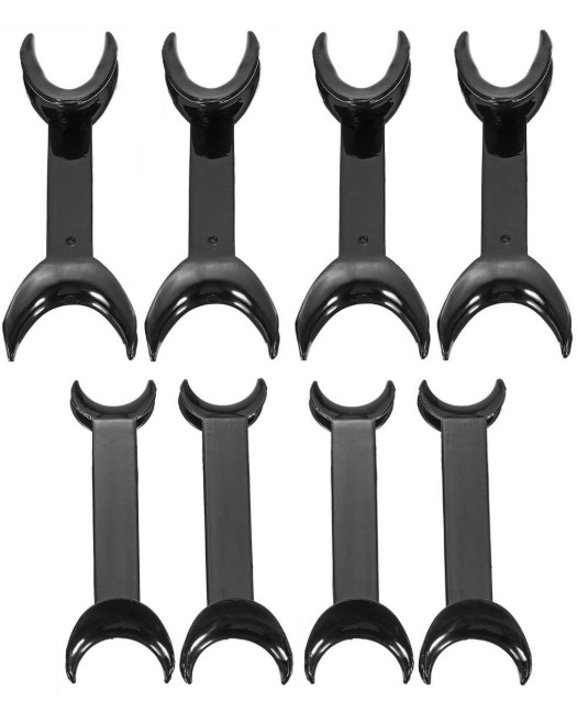 8 Pcs T-Shape Black Intraoral Cheek Retractor for Teeth Whitening Dental, New