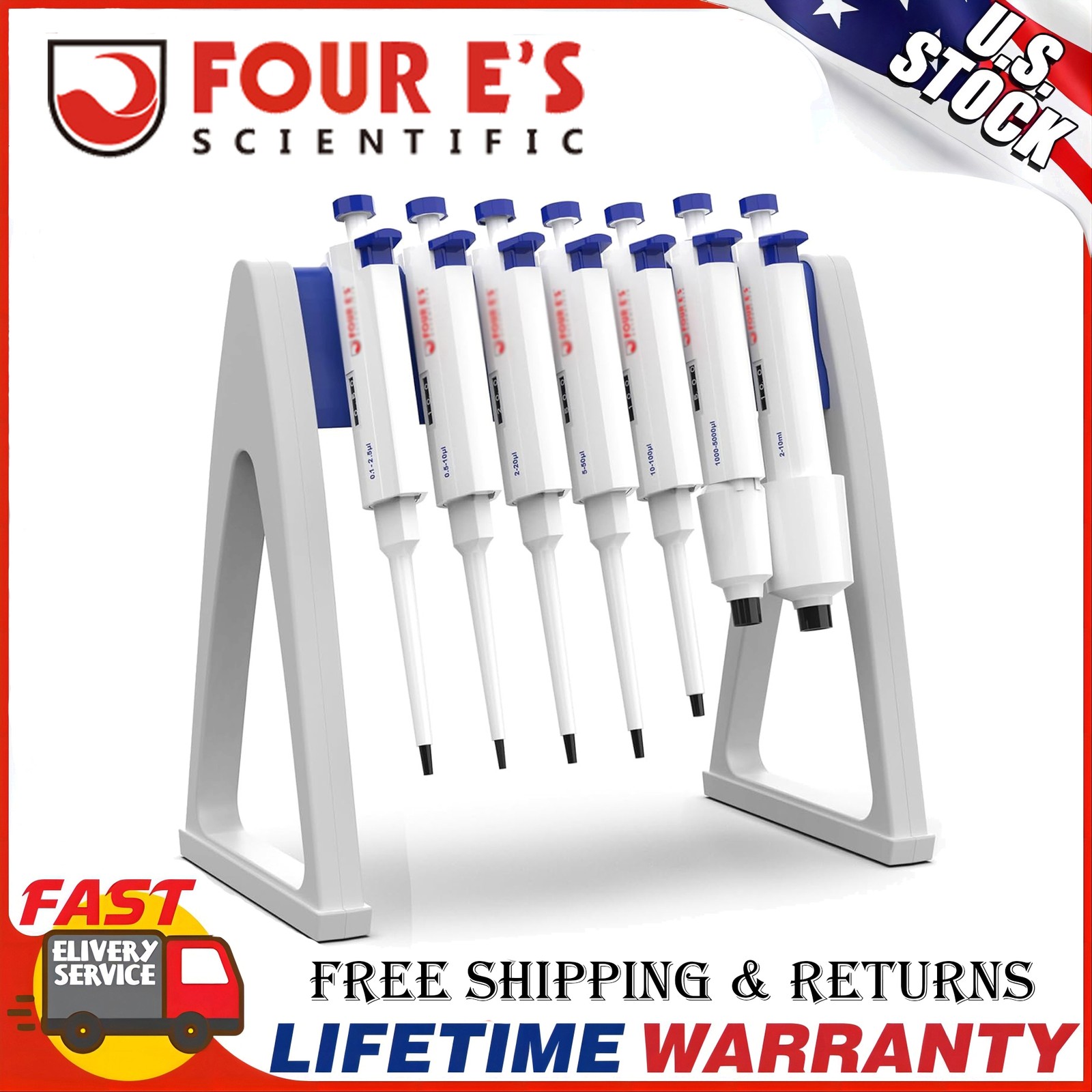 Lab Pipette Stand Pipettor Holder Micropipette Rack Hold Up to 7-8 Pipettes New
