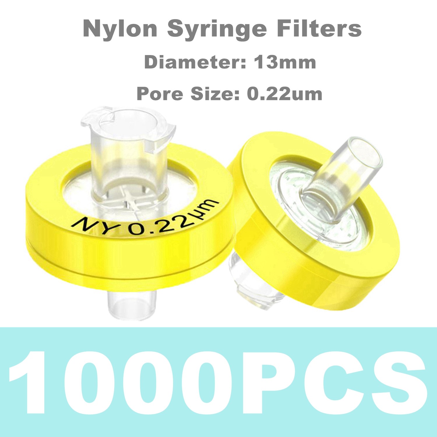 Nylon66 NY Membrane Syringe Filter 13mm 0.22μm Yellow Wheel LAB Supply