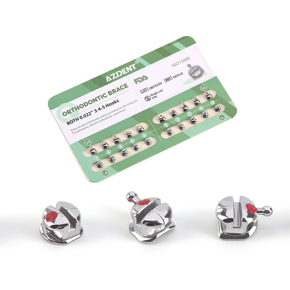 AZDENT Dental Orthodontic Q-type Bracket Spherical Braces ROTH/MBT 0.022 HK 345