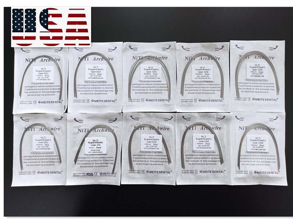 USA 10Packs Dental Orthodontic Super Elastic Wire Niti Round Arch Wires Ovoid