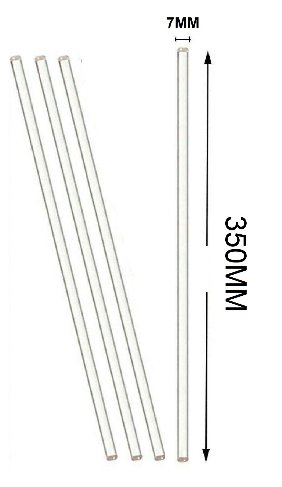 4 Pack Glass Stirring Rods 13.8″(350MM) For Science Education, Lab & Kitchen Use
