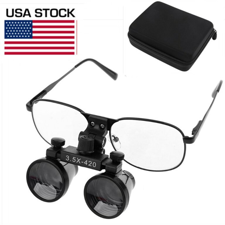 3.5X Dental Medical Binocular Loupes Metal Frame Magnifying Glasses 280-380mm US