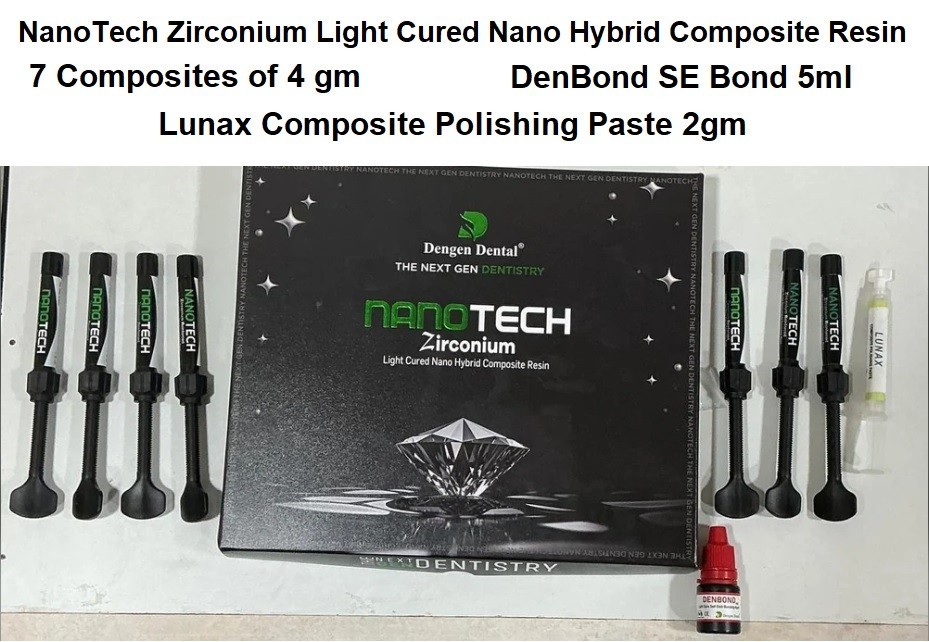 Dental NANOTECH ZIRCONIUM LC Reinforced Nano Hybrid 7 Composite & Bonding Kit