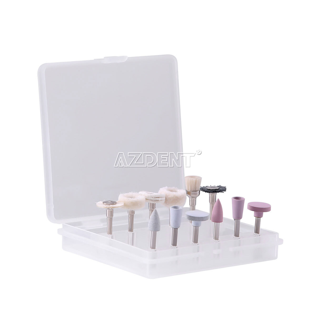 AZDENT Dental Polishing Kit Diamond Burs Brush For Composite Ceramics Porcelain