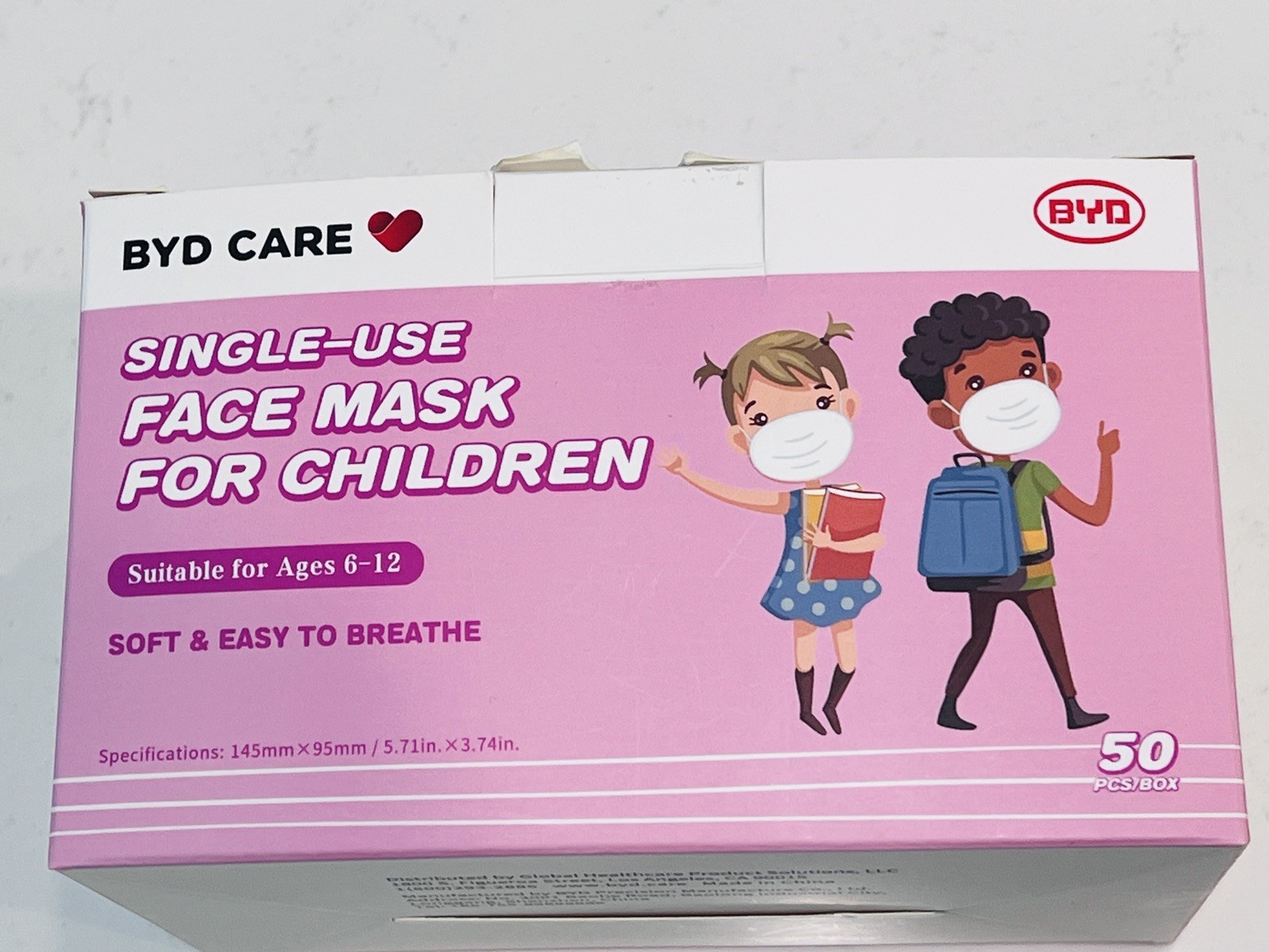 BYD Care 3 Ply Single-use FACE MASK for Children