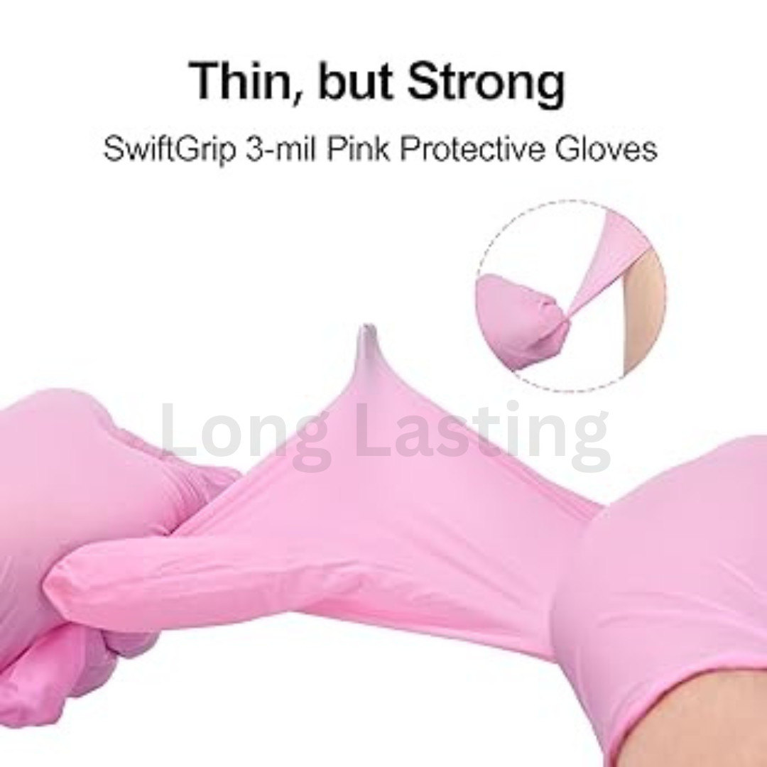 Pink Disposable Gloves for Every Task – 100-Count Box