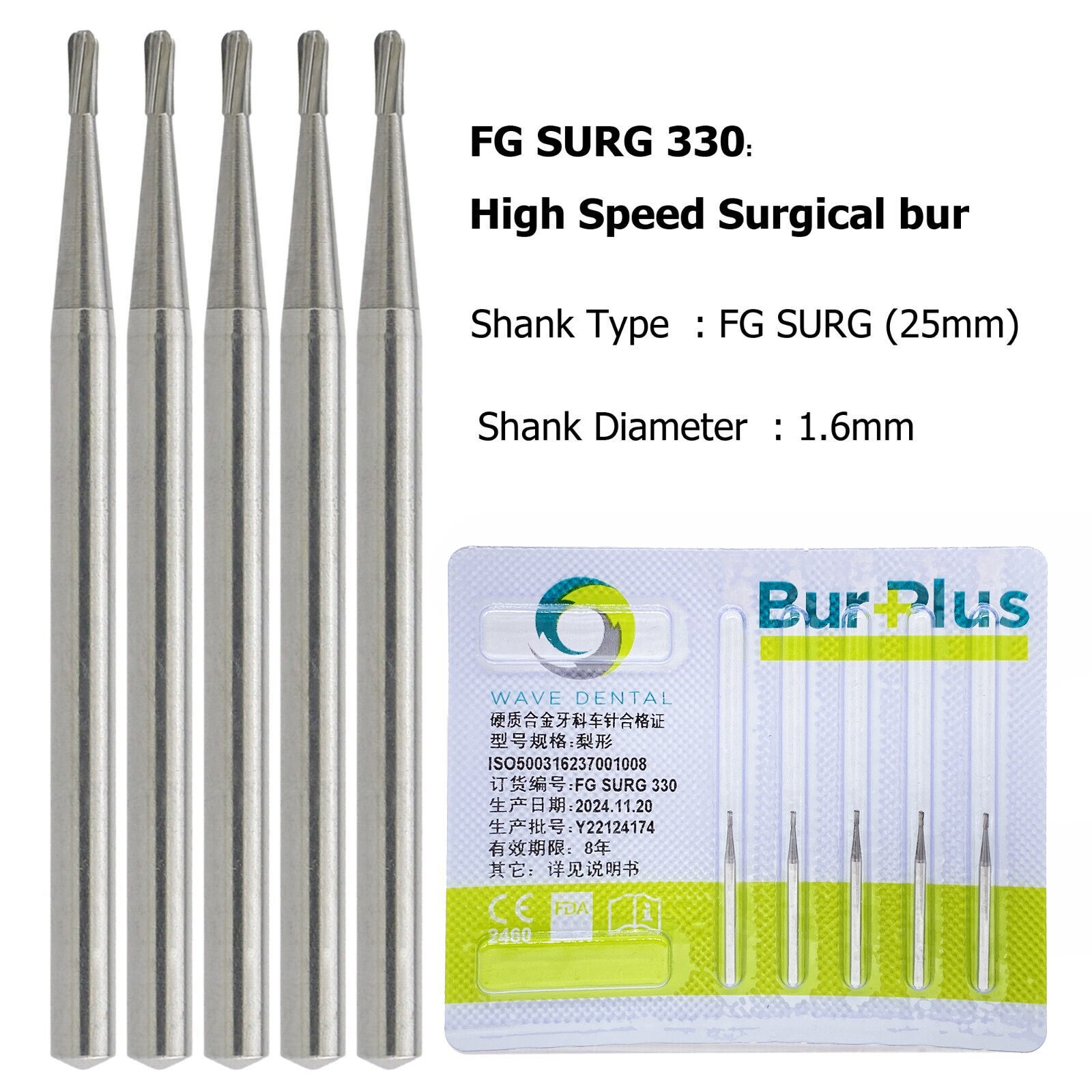 Wave Dental Surgical Bur Long 557L 702L 701 558 556 Carbide Burr 25mm High Speed