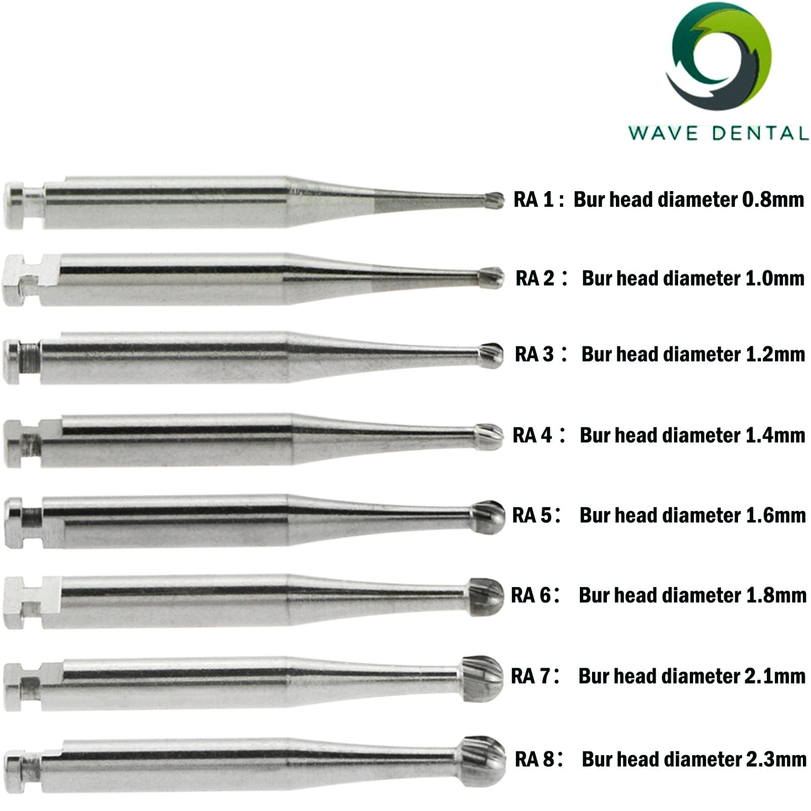 Wave Dental Carbide Burs RA SURG 2 4 6 8 For Low Speed Contra Angle Latch 2.35mm
