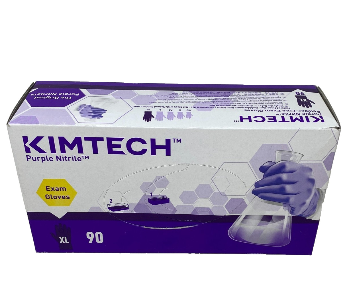 Kimtech Kimberly-Clark Nitrile Disposable Exam Gloves Purple XL, Pack of 90