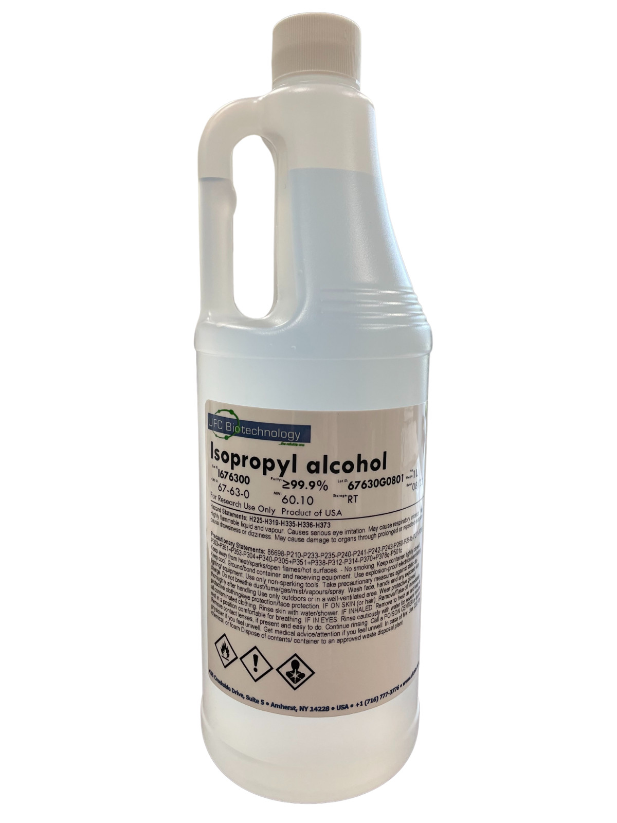 99.99+% Isopropyl Alcohol Technical Grade IPA – 1 Liter