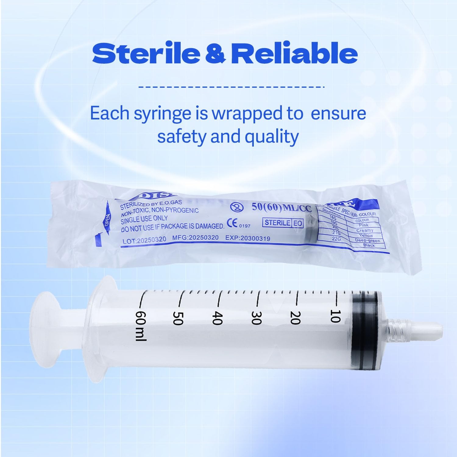 60ml Syringes Without Needles, 60cc Luer Lock Syringe – Disposable