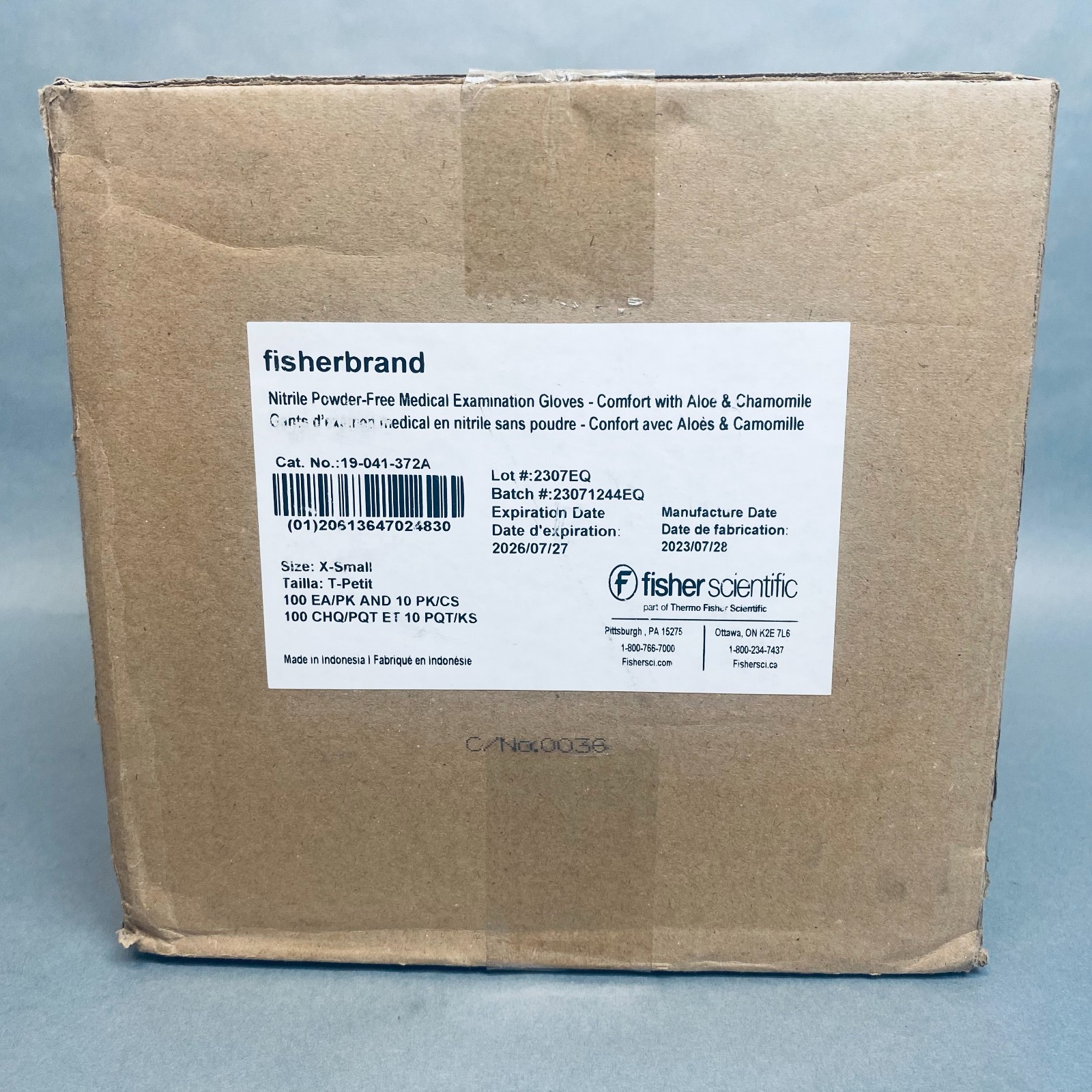 Fisherbrand Nitrile Gloves XS Powder Free with Aloe 10 Boxes of 100 Gloves Each