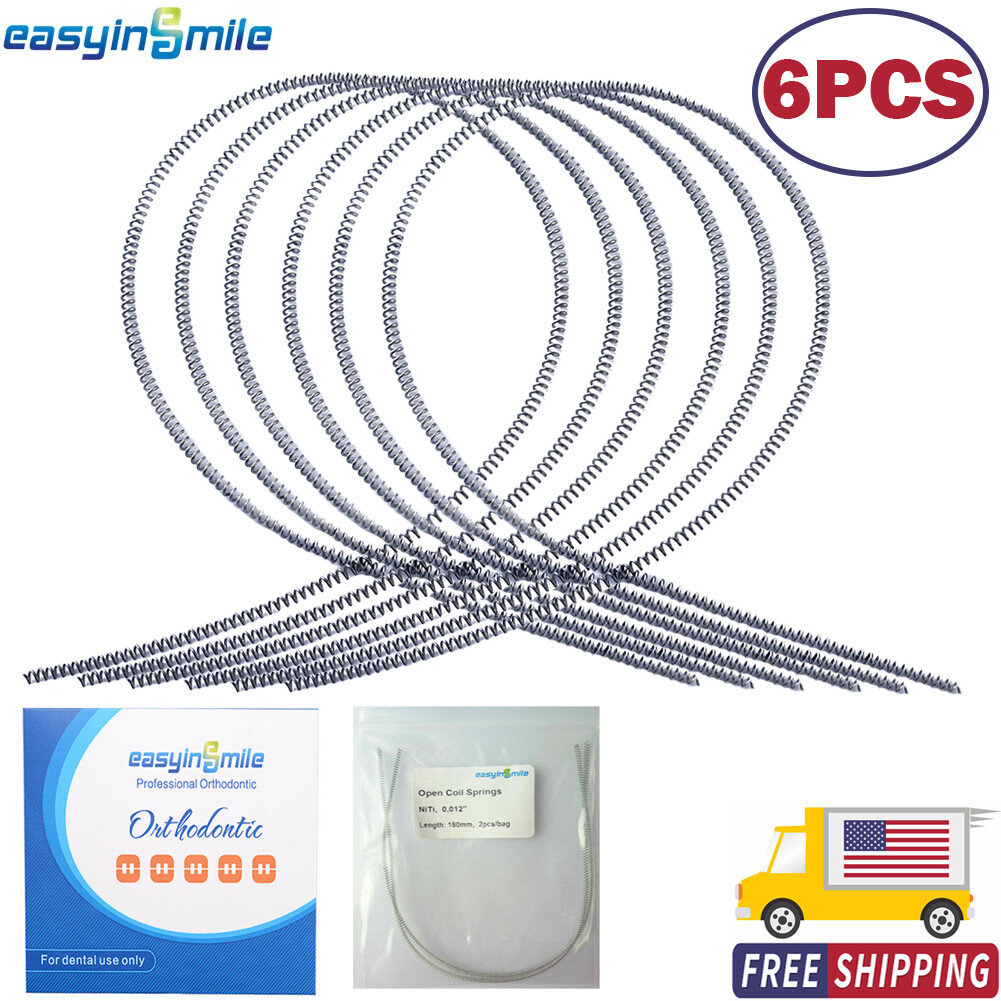 Easyinsmile Dental Orthodontic Brace Niti Open Coil Springs 180mm 0.01/0.012 6PC