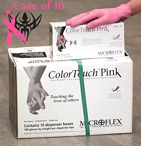Microflex ColorTouch Pink Latex Gloves – Model CTP-233- Case of 1000