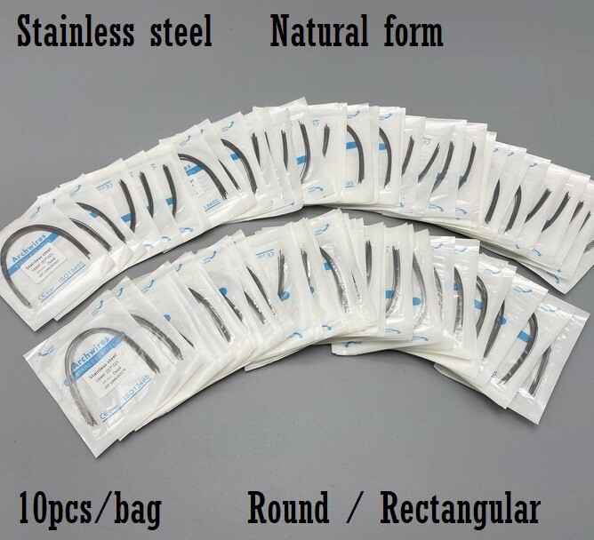 Dental S.S Orthodontic Arch Wire Stainless Steel Round Rectangular Natural Form